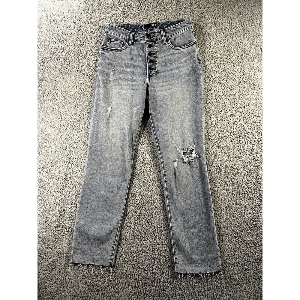 Kut From The Kloth Jeans Women 2 Straight Leg High Rise Fringe Ankle Festival